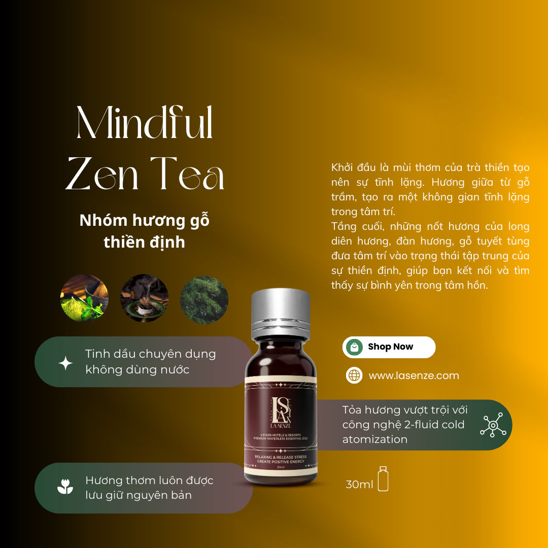  Tinh Dầu Khách Sạn 5 Sao Cho Máy Khuếch Tán Chuyên Nghiệp 30ML - LA SENZE Premium Waterless Essential Oils 