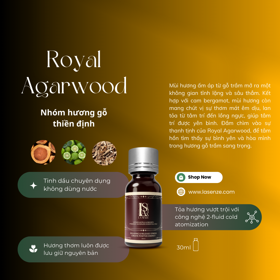  Tinh Dầu Khách Sạn 5 Sao Cho Máy Công Nghiệp 30ML - LA SENZE Premium Waterless Essential Oils 