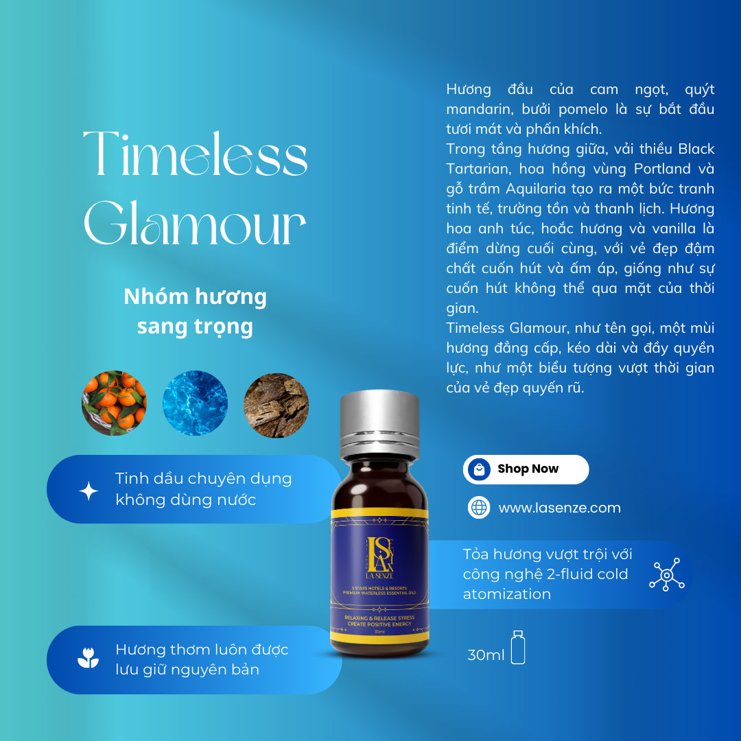  Tinh Dầu Khách Sạn 5 Sao Cho Máy Công Nghiệp 30ML - LA SENZE Premium Waterless Essential Oils 