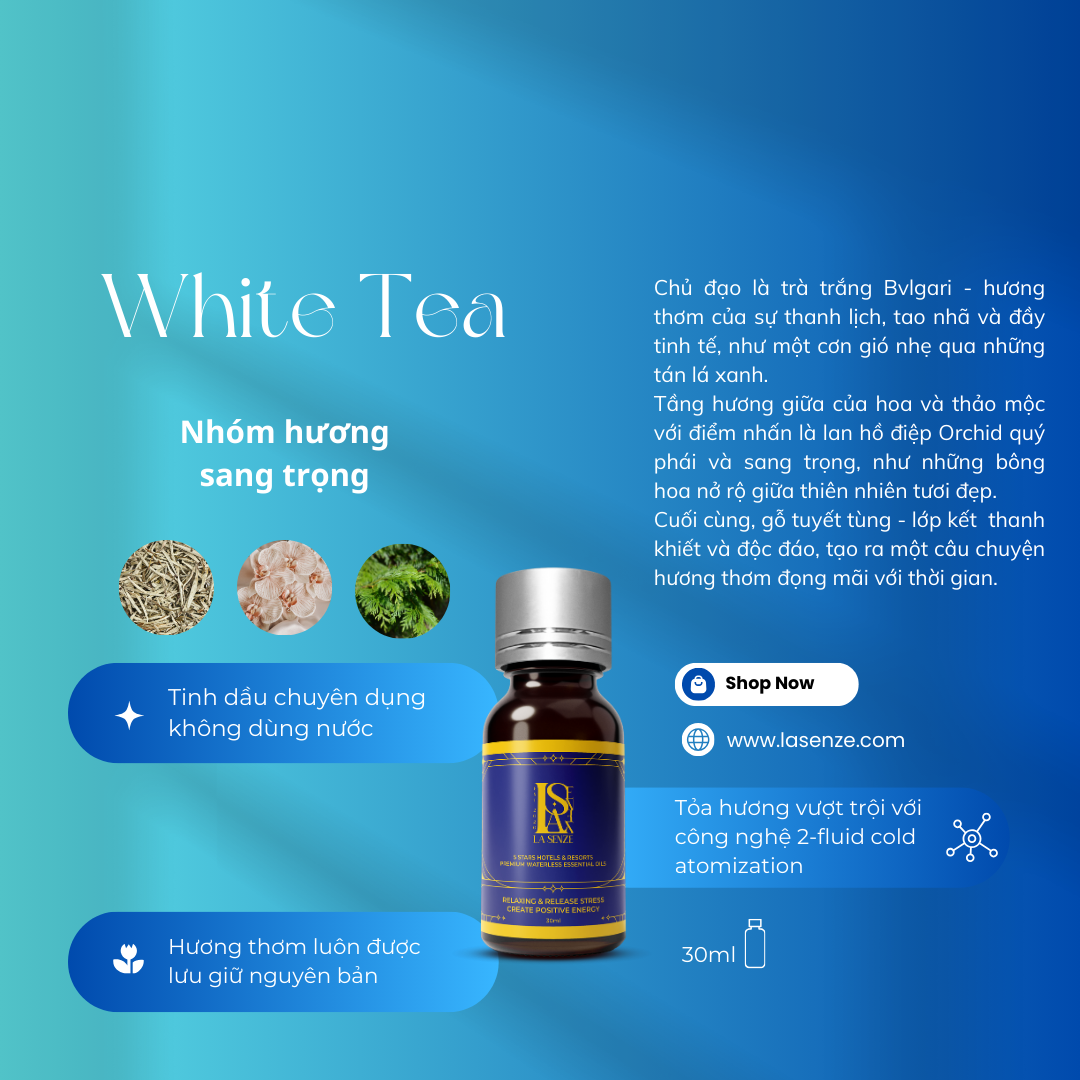  Tinh Dầu Khách Sạn 5 Sao Cho Máy Công Nghiệp 30ML - LA SENZE Premium Waterless Essential Oils 