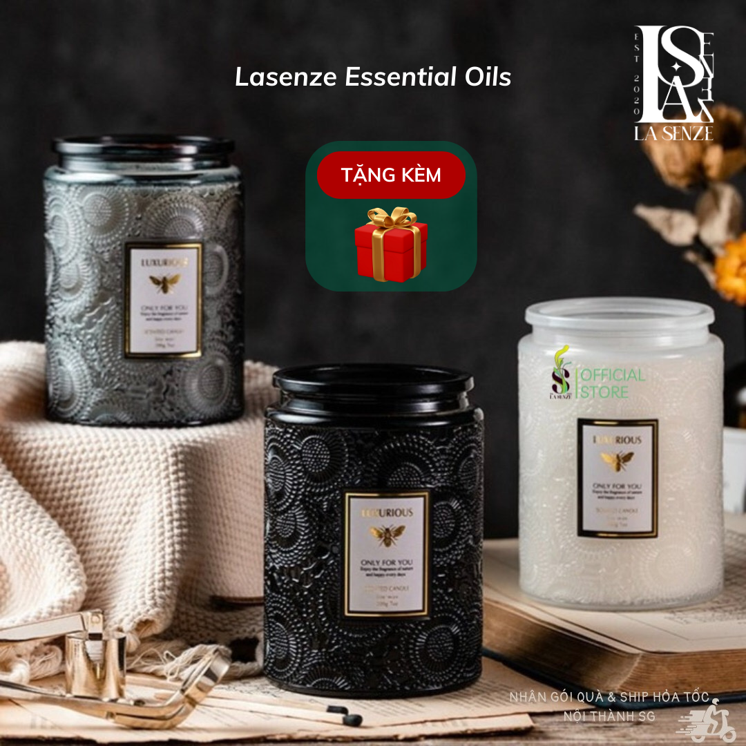  Nến Thơm Tinh Dầu LUXURIOUS COLLECTION - Hủ Pha Lê Vân Nổi Sang Trọng 