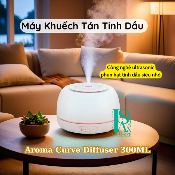  Máy Khuếch Tán Xông Tinh Dầu Aroma Curve Diffuser Ultrasonic 300ml 