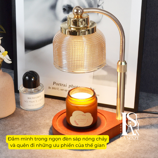 Đèn Đốt Nến Thơm Aura Glass Phong Cách Châu Âu - Candle Lamp 
