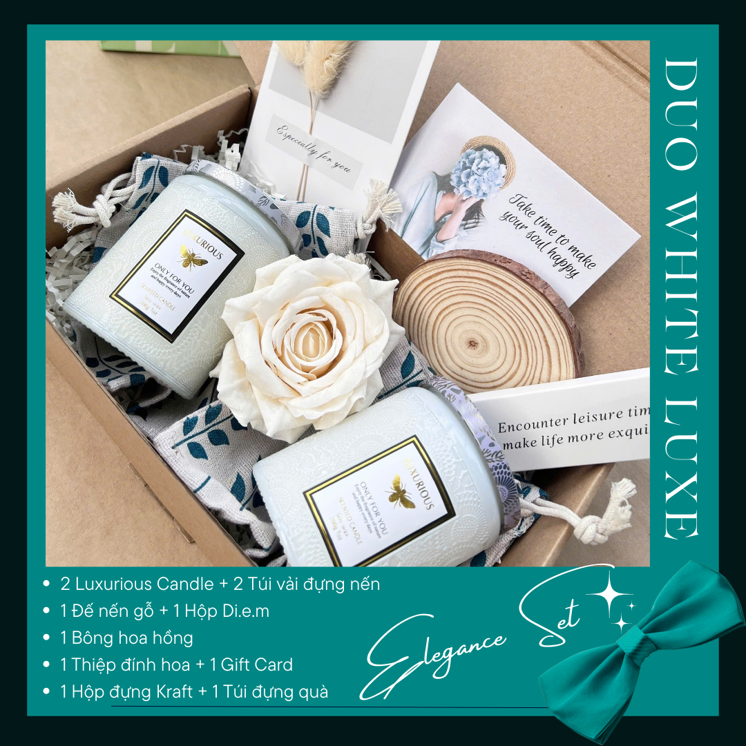  ELEGANCE SERIES - Set Nến Thơm Quà Tặng Thanh Lịch LA SENZE 