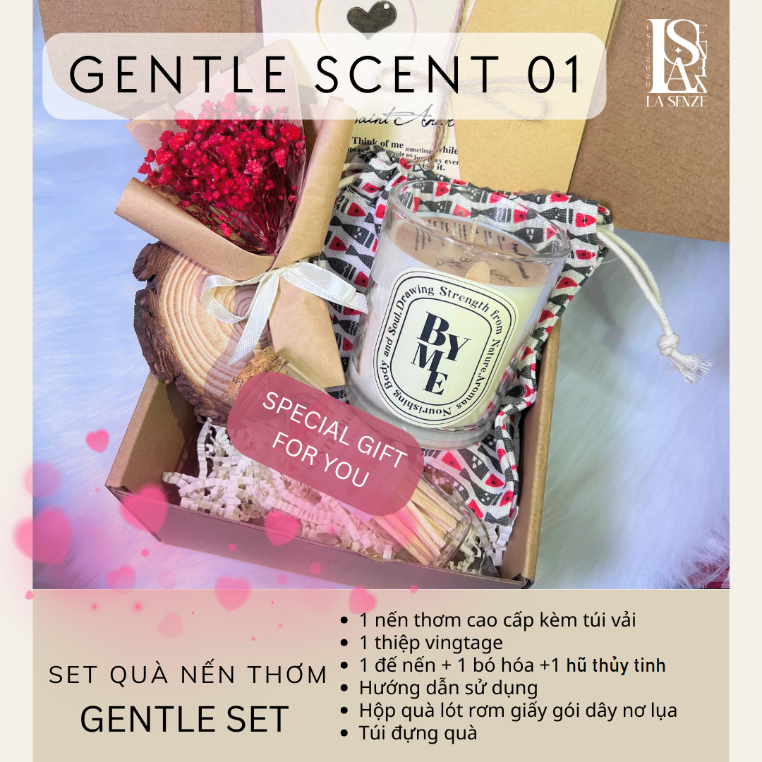  Set Nến Thơm Quà Tặng White Bliss Candle - GENTLE SET 