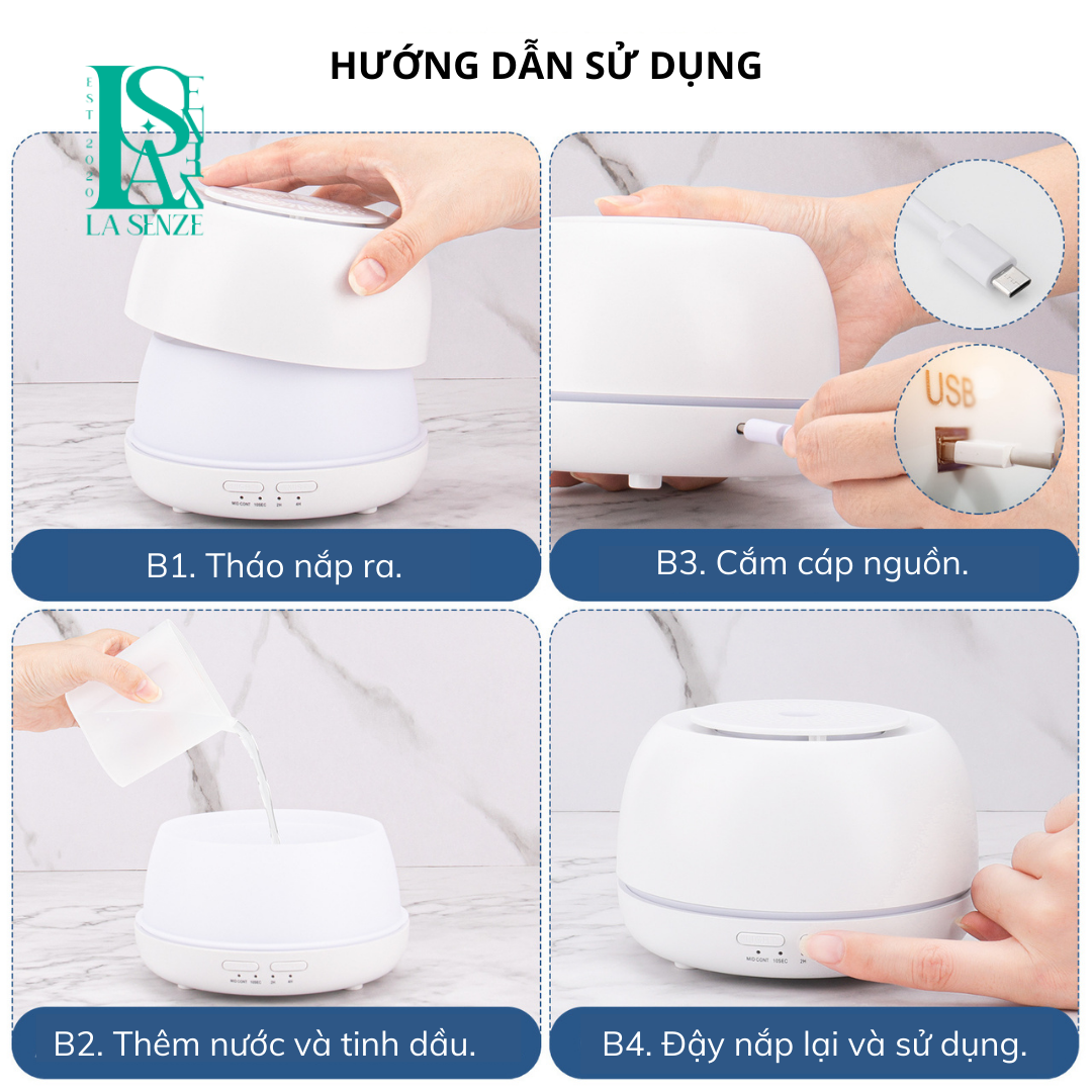  Máy Khuếch Tán Xông Tinh Dầu Aroma Curve Diffuser Ultrasonic 300ml 