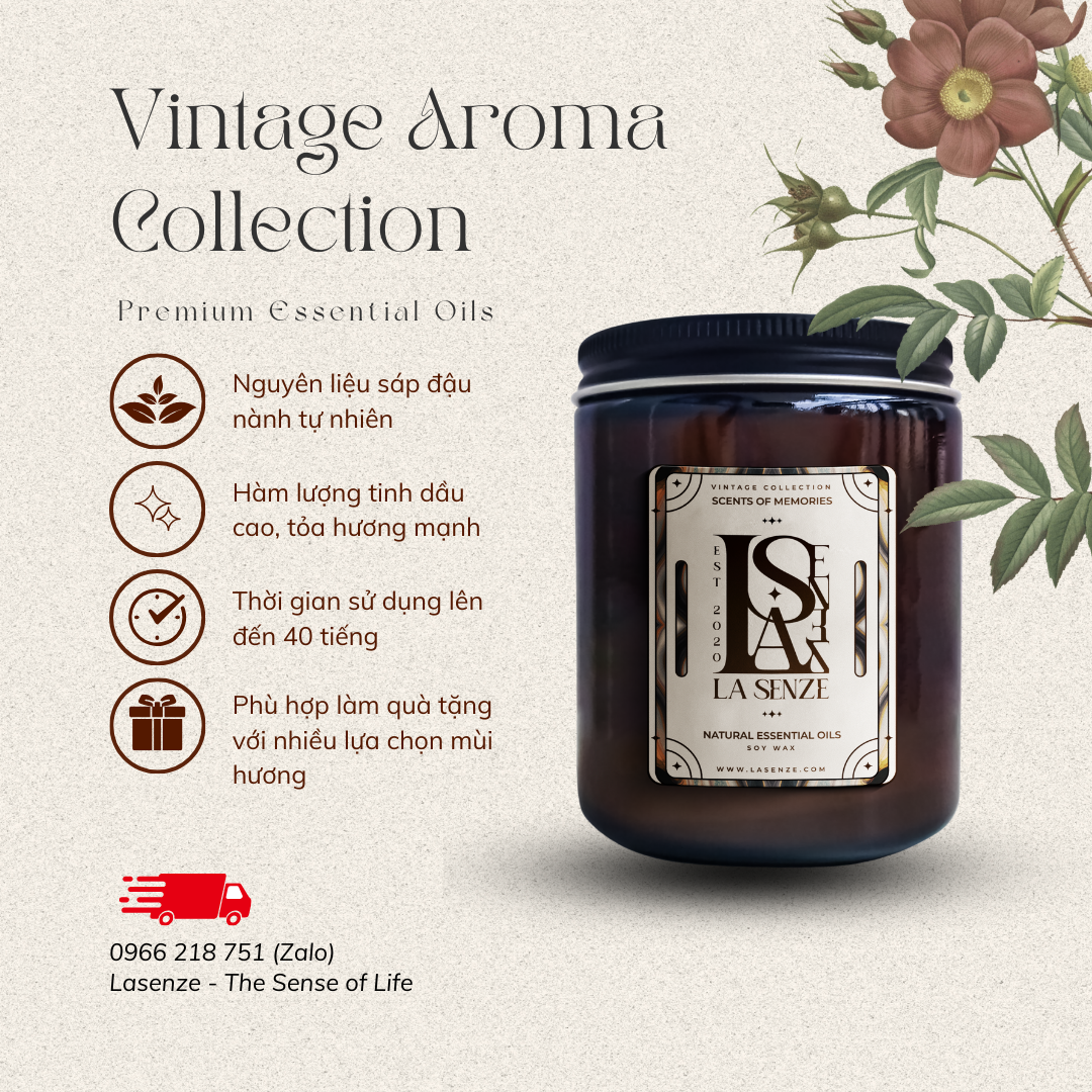  Nến Thơm Tinh Dầu LA SENZE Vintage Aroma Collection - Scents of Memories 