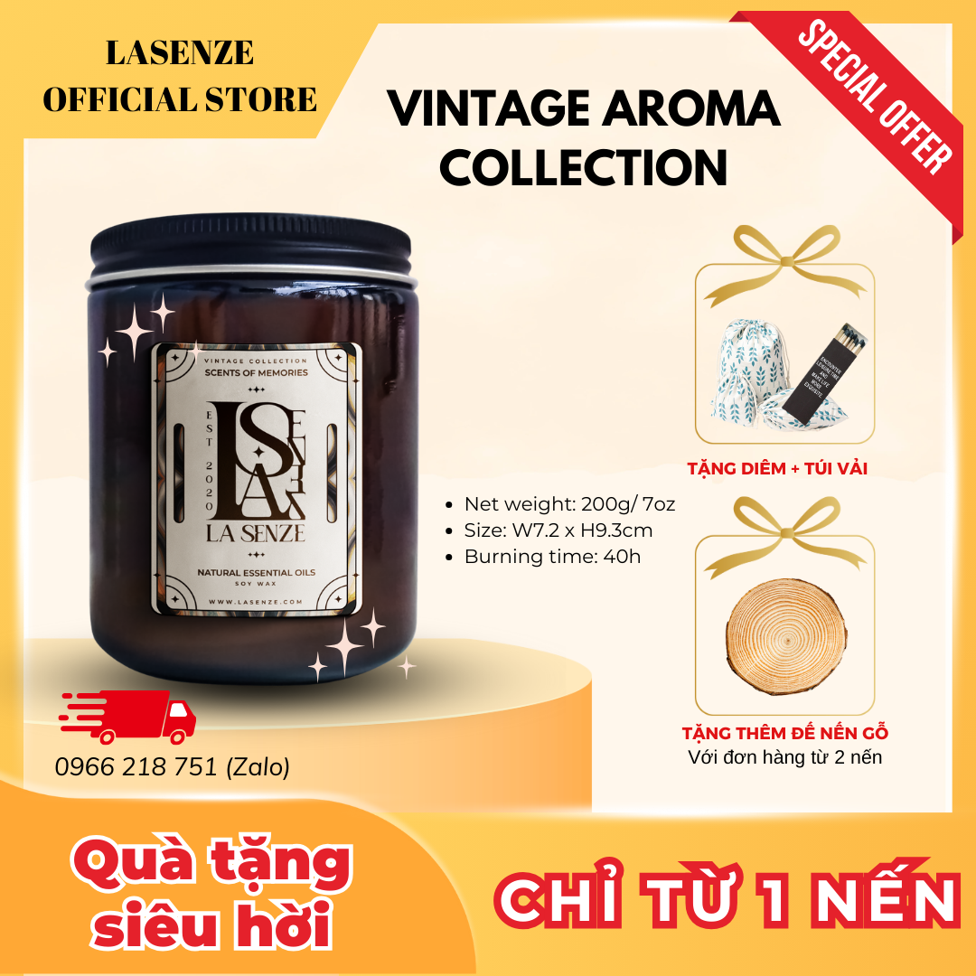  Nến Thơm Tinh Dầu LA SENZE Vintage Aroma Collection - Scents of Memories 