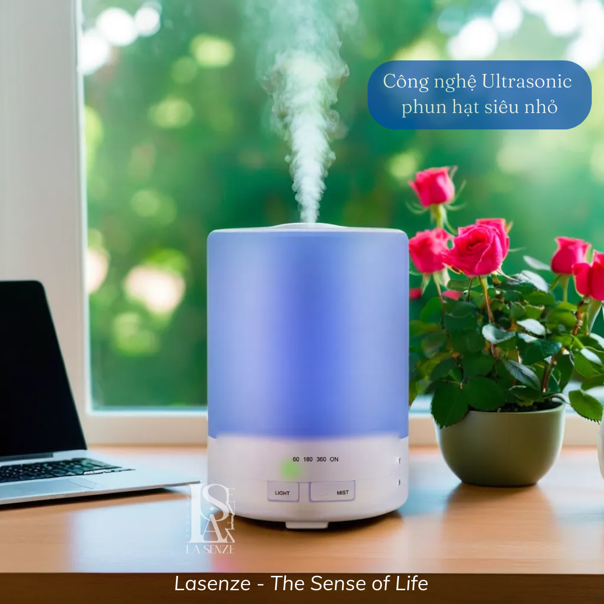  Máy Khuếch Tán Tinh Dầu Tower Diffuser Để Bàn Làm Việc Văn Phòng - 300ml 