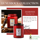  Nến Thơm Tinh Dầu LUXURIOUS COLLECTION - Hủ Pha Lê Vân Nổi Sang Trọng 