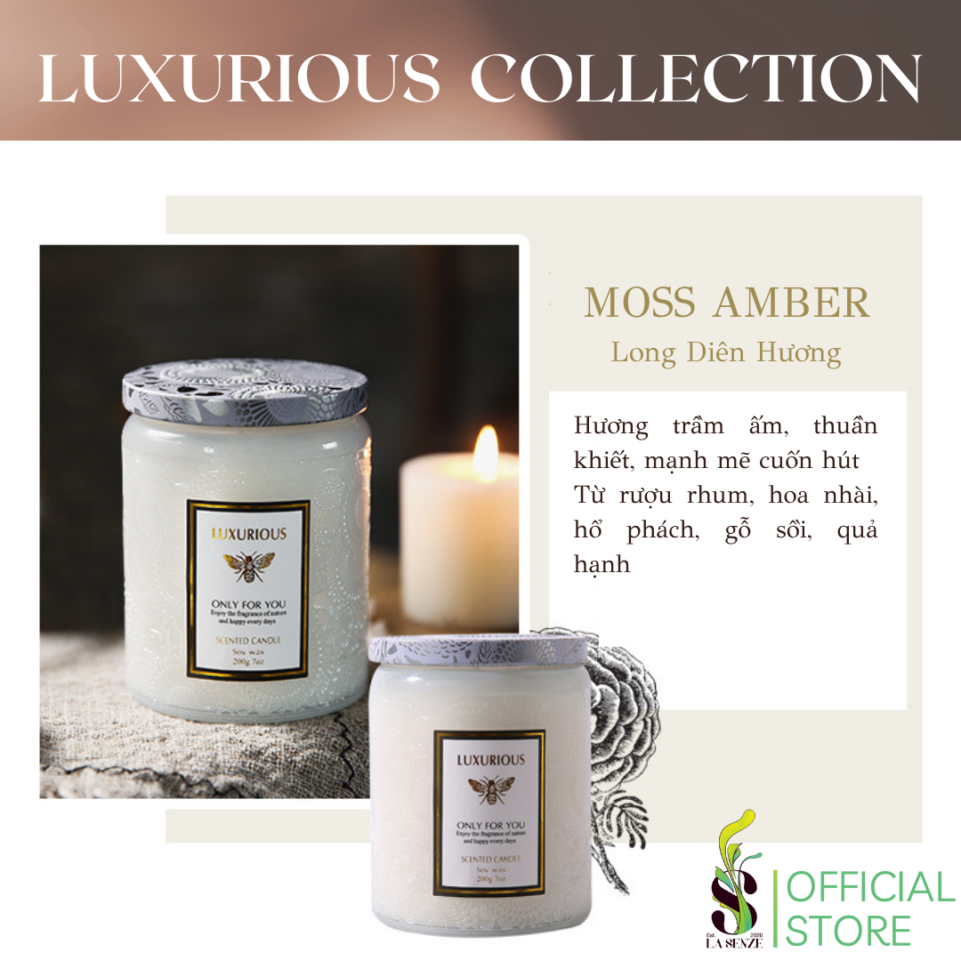  Nến Thơm Tinh Dầu LUXURIOUS COLLECTION - Hủ Pha Lê Vân Nổi Sang Trọng 