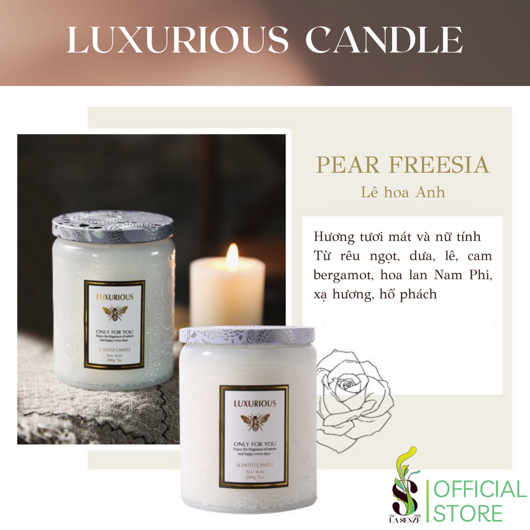  Nến Thơm Tinh Dầu LUXURIOUS COLLECTION - Hủ Pha Lê Vân Nổi Sang Trọng 