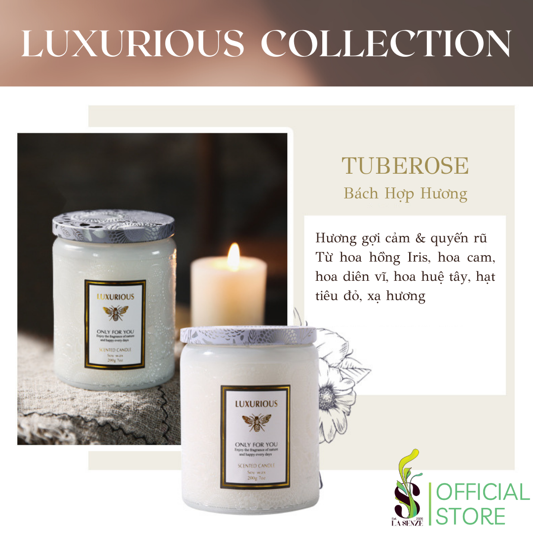  Nến Thơm Tinh Dầu LUXURIOUS COLLECTION - Hủ Pha Lê Vân Nổi Sang Trọng 
