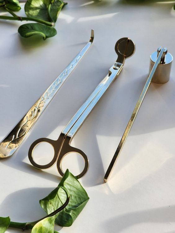  Bộ Phụ Kiện Chăm Sóc Nến Thơm Khều, Chuông, Khay, Kéo Cắt Bấc Cao Cấp 