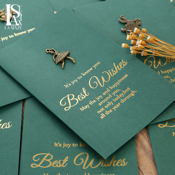  Thiệp Quà Tặng Phong Cách Retro Đính Huy Hiệu Đồng Siêu Chất 