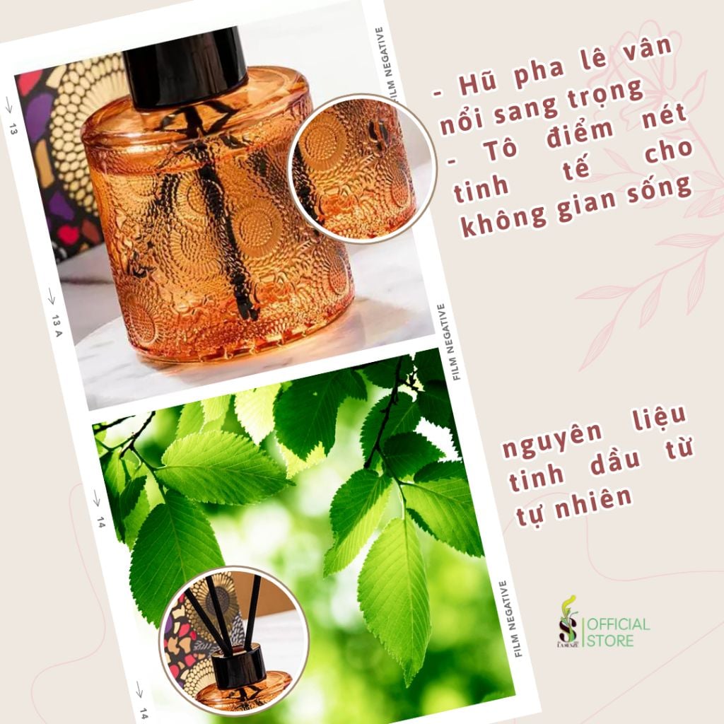  Set Nến Thơm & Tinh Dầu Thơm Phòng Khuếch Tán Hũ Pha Lê Vân Nổi LUXURIOUS COLLECTION 