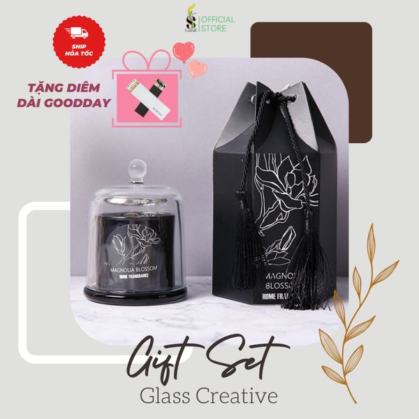  Set Nến Thơm Nắp Chuông Pha Lê Creative Glass Home Decor 