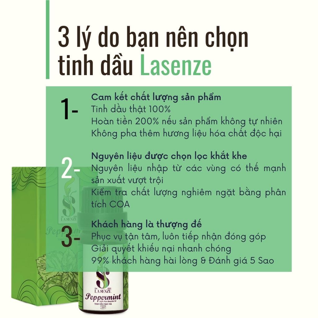  Tinh dầu Bạc Hà (Peppermint) Khử Mùi Hiệu Quả - 100% Natural (Hàng Thật Không Pha) 