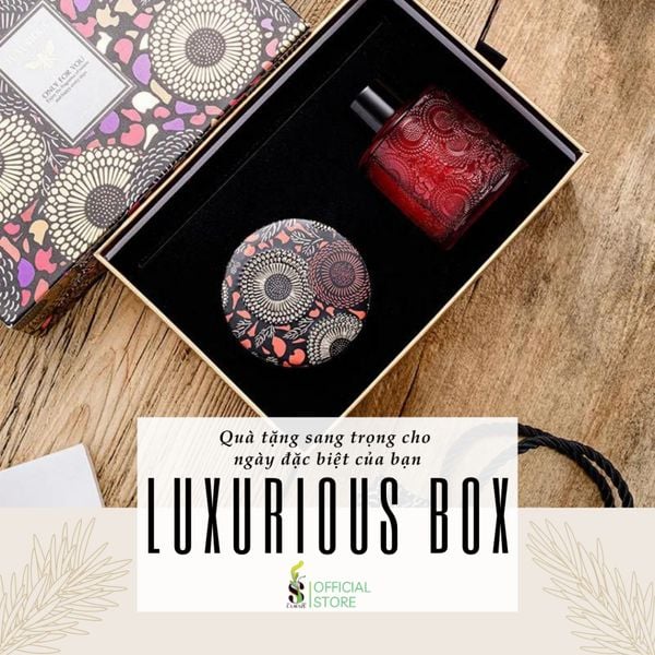  Set Nến Thơm & Tinh Dầu Thơm Phòng Khuếch Tán Hũ Pha Lê Vân Nổi LUXURIOUS COLLECTION 