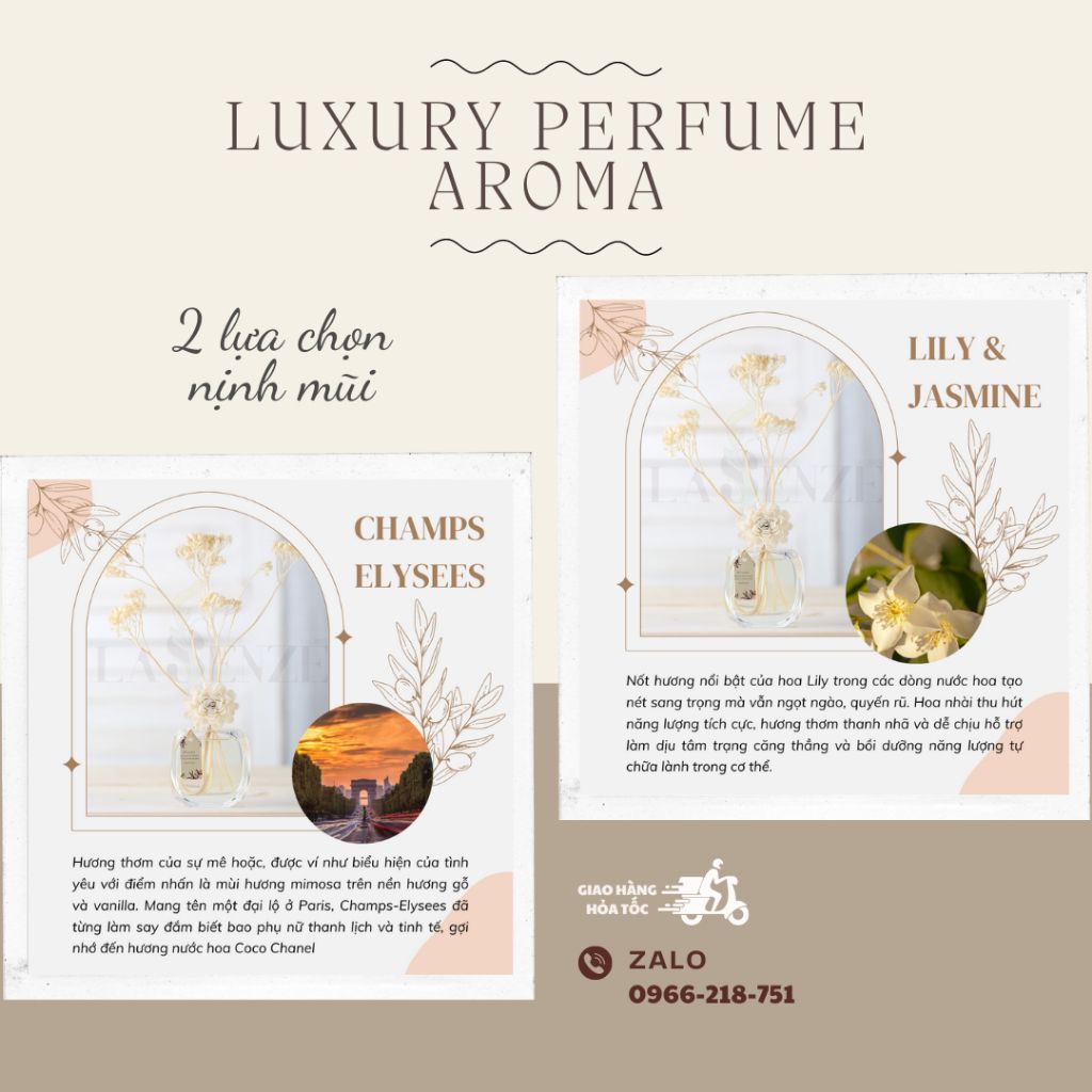  Set Quà Tặng Tinh Dầu Thơm Phòng Cao Cấp Luxury Perfume Aroma 