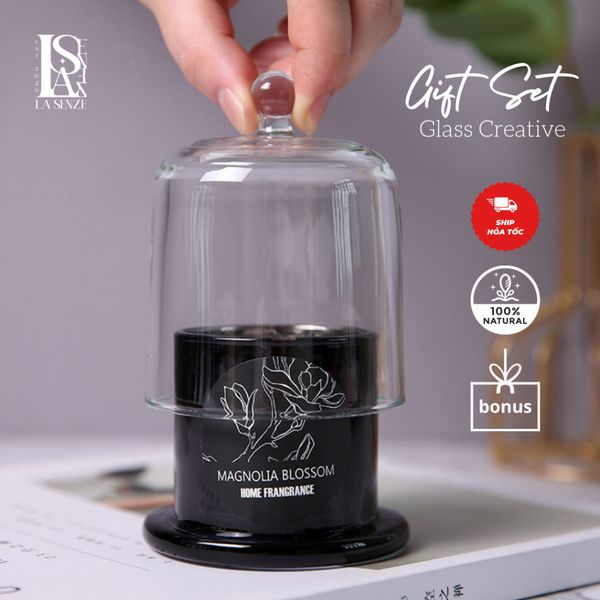  Set Nến Thơm Nắp Chuông Pha Lê Creative Glass Home Decor 
