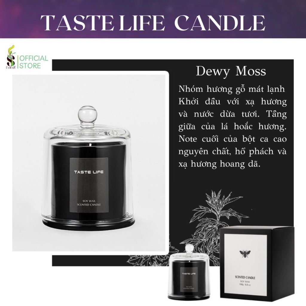  Nến Thơm Tinh Dầu DEWY MOSS Hũ Pha Lê Set Quà Tặng Cao Cấp 