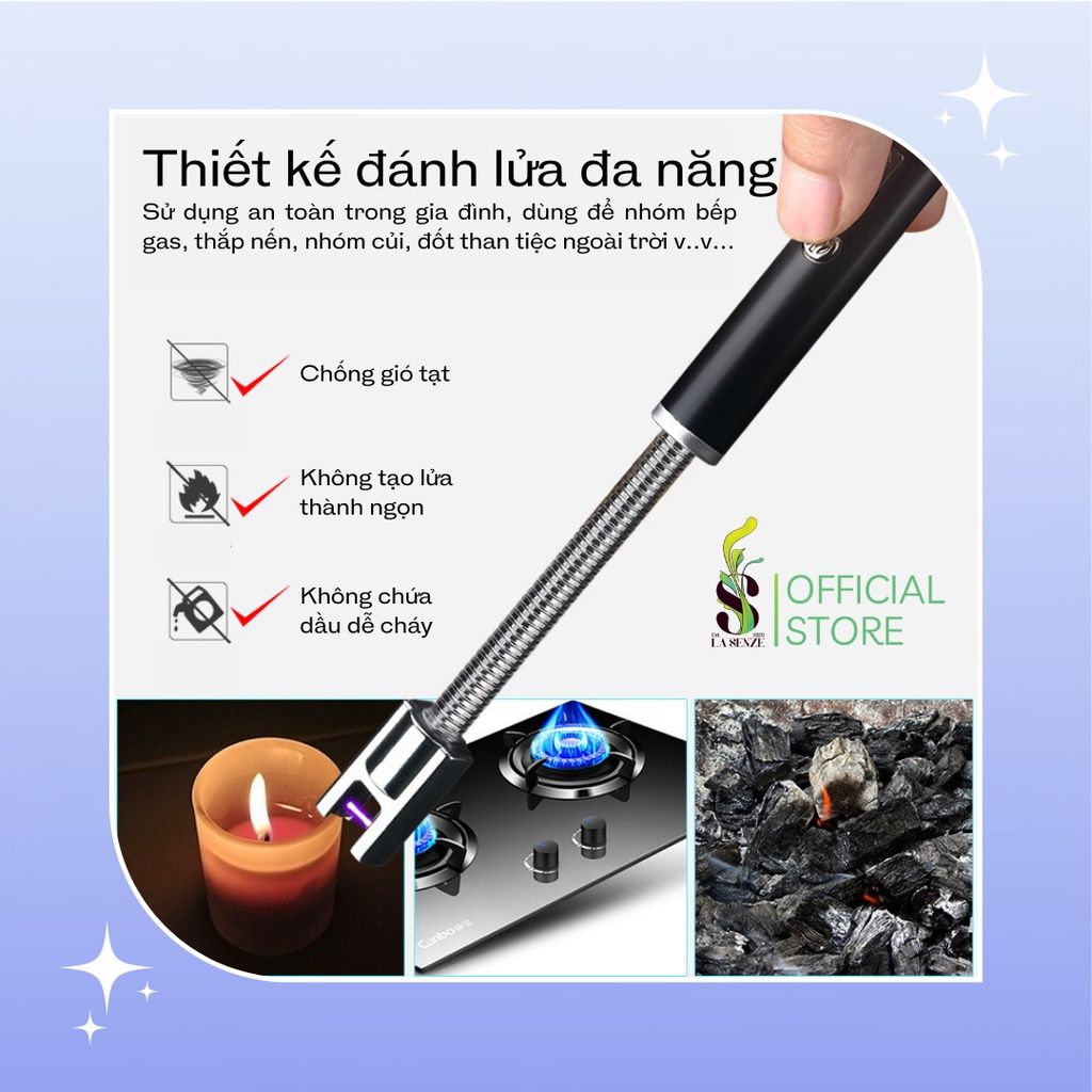  Phụ Kiện Đốt Nến Thơm Sạc Điện USB Xoay 360 Độ Tiện Lợi An Toàn 