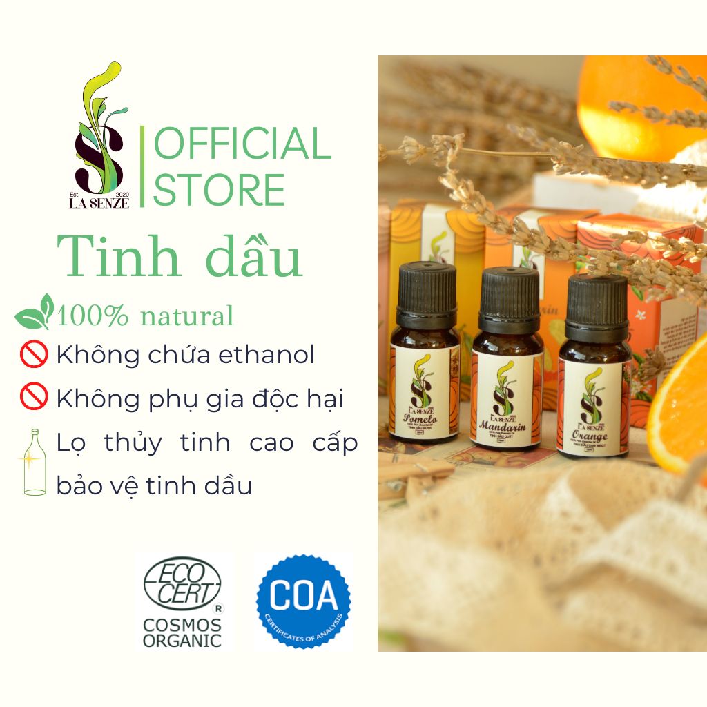  Tinh Dầu Quýt Mandarin 100% Thiên Nhiên (Hàng Thật Không Pha) 