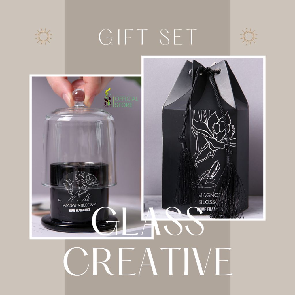  Set Nến Thơm Nắp Chuông Pha Lê Creative Glass Home Decor 