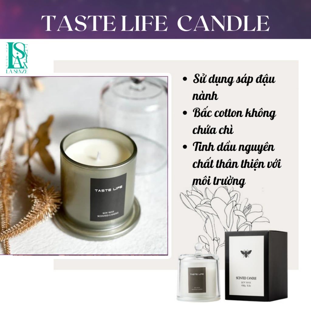  Nến Thơm Tinh Dầu Hũ Pha Lê Cao Cấp Taste Life Home Decoration Set Quà Tặng 