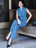 Set vest xanh cổ V