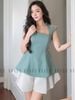 Áo xanh mint chiết eo