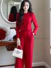 Set áo quần đỏ đô cổ tròn