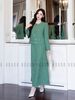  Set áo váy tweed xanh lá 