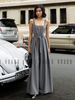 Jumpsuit xám xếp ly
