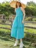 Đầm xanh babydoll sát nách