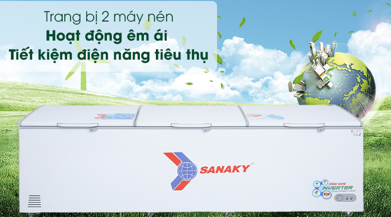 Tủ đông Sanaky 1143.5 lít VH-1399HY3 - 2 máy nén