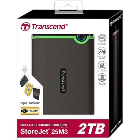  Ổ cứng HDD di động Transcend 2TB 25M3 