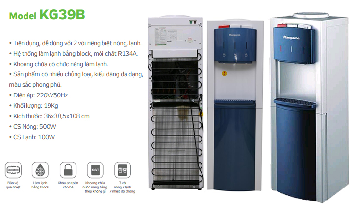 Các mặt Cây nước nóng lạnh Kangaroo KG39B