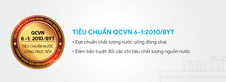 Äáº£m báº£o nÆ°á»c uá»ng Äáº¡t chá» tiÃªu vi sinh theo tiÃªu chuáºn nÆ°á»c uá»ng ÄÃ³ng chai QCVN6-1/2010 Bá» y táº¿.