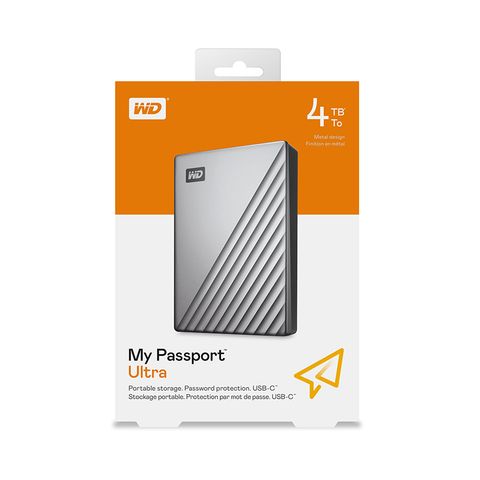  Ổ cứng HDD di động Western Digital My PassPort Ultra Silver 4TB (WDBFTM0040BSL-WESN) 