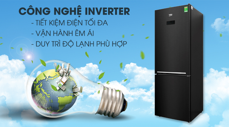 Tủ lạnh Beko Inverter 323 lít RCNT340E50VZWB - Hiệu quả tiết kiệm điện với công nghệ Inverter Tủ lạnh Beko Inverter 323 lít RCNT340E50VZWB - Hiệu quả tiết kiệm điện với công nghệ Inverter