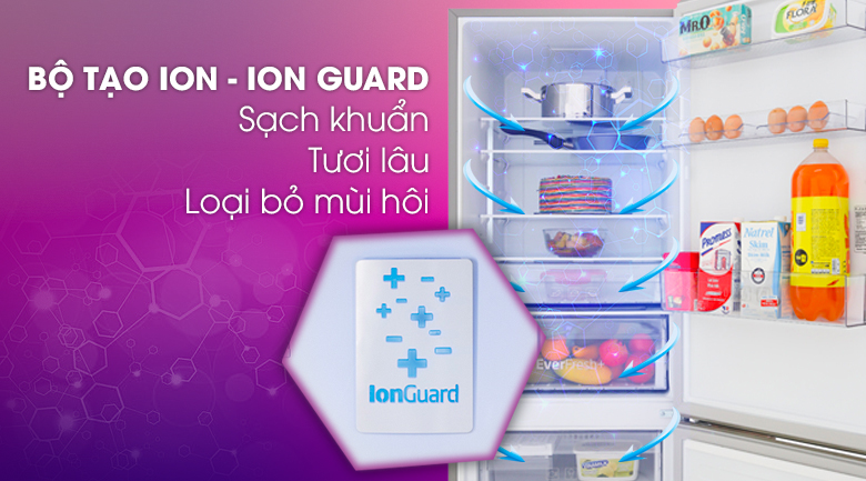 Tủ lạnh Beko Inverter 323 lít RCNT340E50VZWB  - Khử mùi mạnh mẽ bằng công nghệ Ion Guard