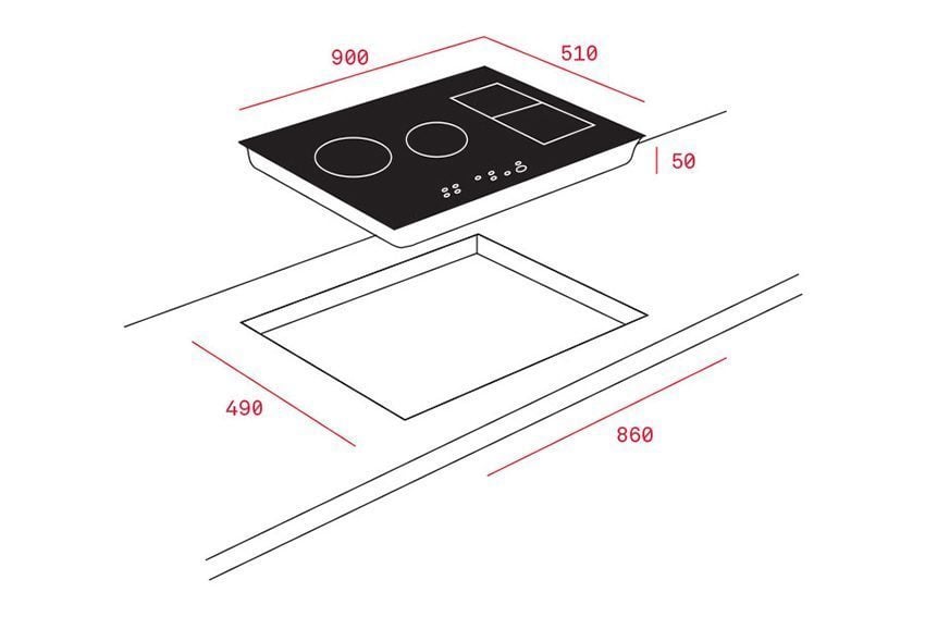 Kích thước của bếp điện từ Teka IRF 9430