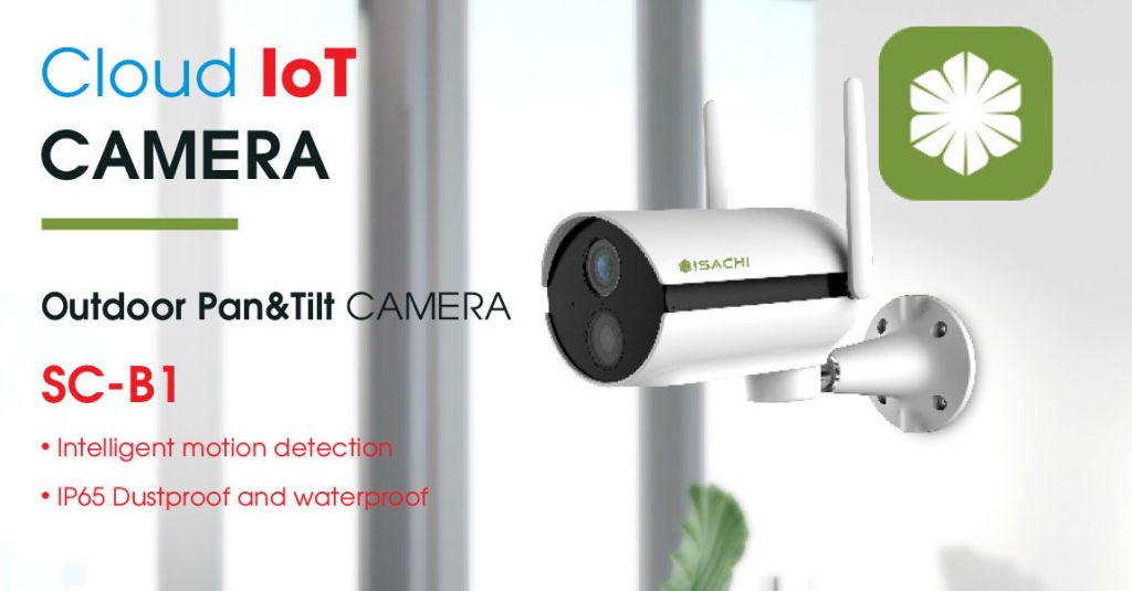 Camera IoT Wifi thông minh ISACHI SC-B1 2MP 1080P, xoay trái phải, đàm thoại 2 chiều