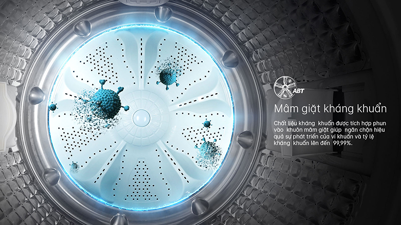 Mâm giặt kháng khuẩn ABT-Máy giặt Aqua 11 kg AQW-FR110GT.PS lồng đứng
