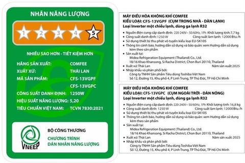  Máy lạnh COMFEE Inverter CFS 13VGPF (1.5 HP) 