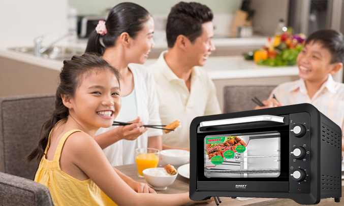 Lò nướng Sanaky VH-809S2D cửa kính trong suốt