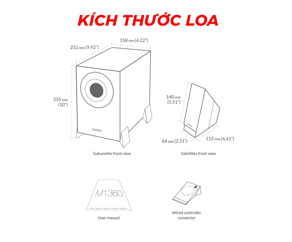 Loa vi tính Edifier M1360 - Màu đen - 2.1