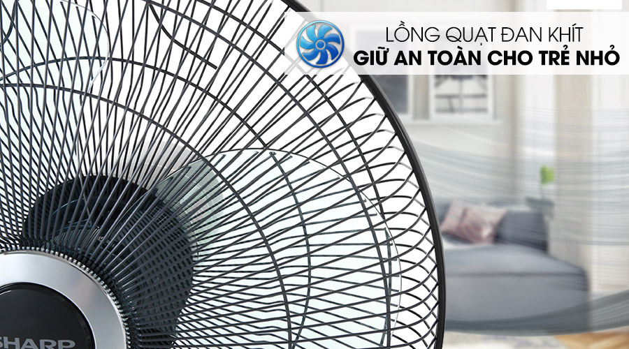 Đan khít an toàn - Quạt đứng Sharp PJ-S40RV-DG Đan khít an toàn - Quạt đứng Sharp PJ-S40RV-DG